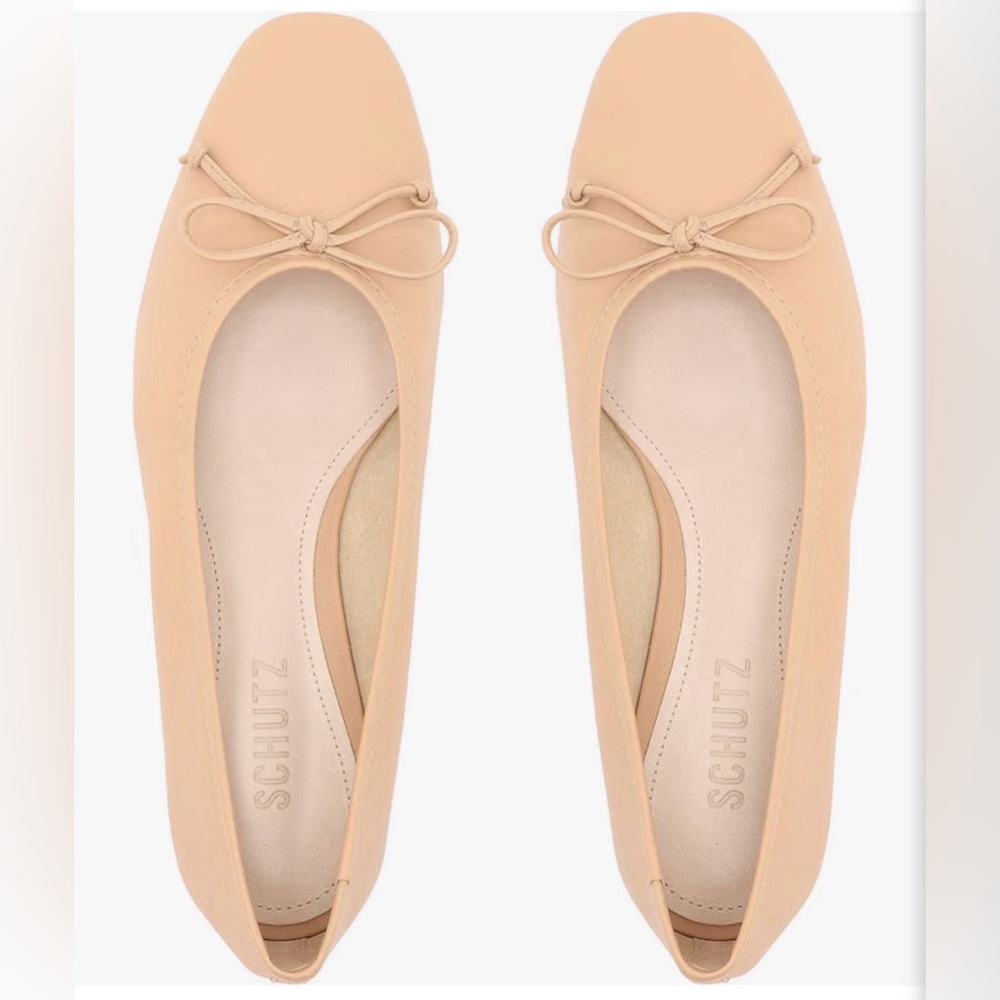SCHUTZ Arissa Nude Leather Flats
